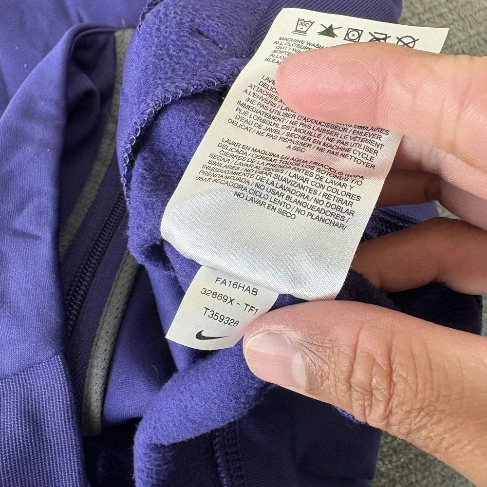 Nike Therma Fit Full Zip Sweater Men L Purple Texas Christian University Hoodie